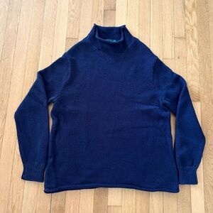 J Crew Always 1988 Rollneck Sweater Navy Blue Medium Mens